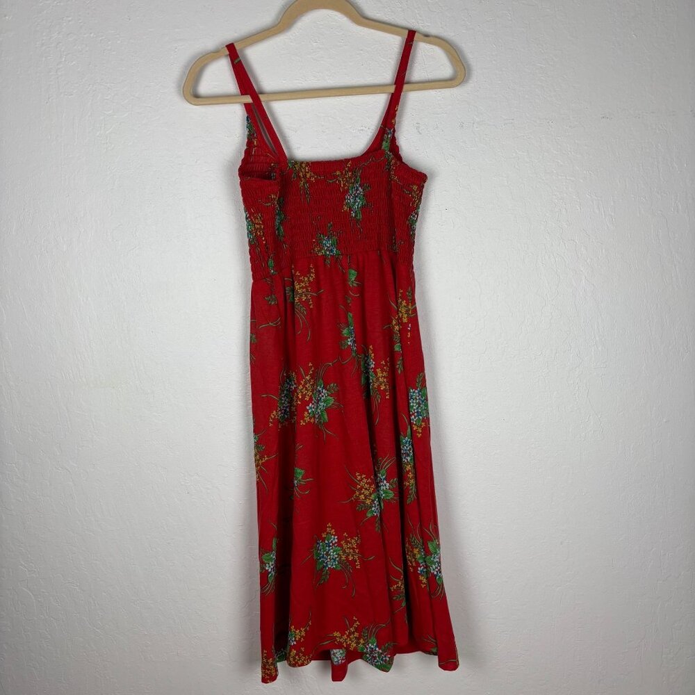 Vintage 1960's 1970's M S Young Hawaii Liberty House Red Floral Dress & Shrug - Picture 8 of 8